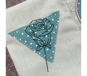 Stickserie - Geo Flowers Rose